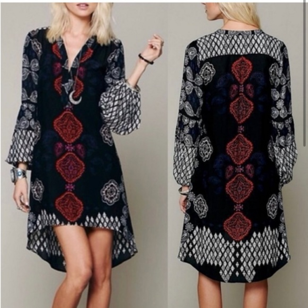 FREE PEOPLE Peacemaker High Low Tunic Dress Size XS
